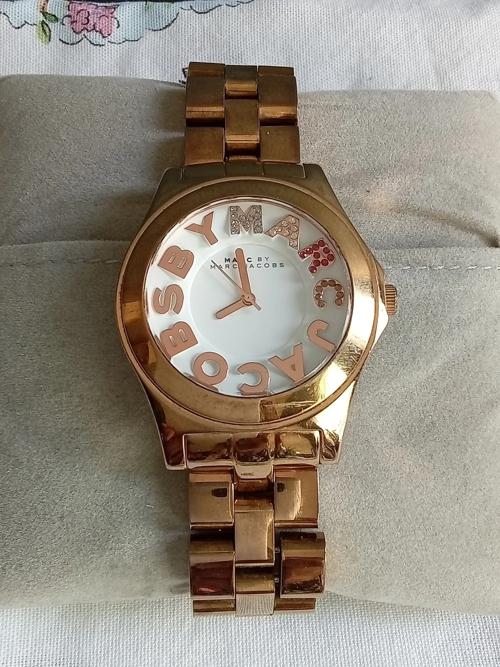 Marc by Marc Jacobs Henry Rose Gold Crystal Letter Dial Watch MBM3118
